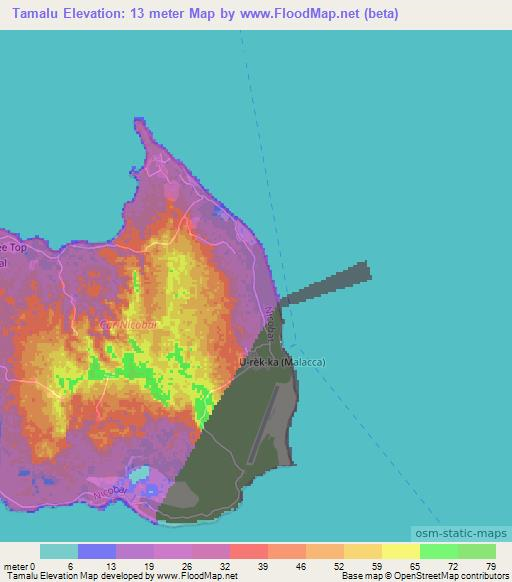 Tamalu,India Elevation Map