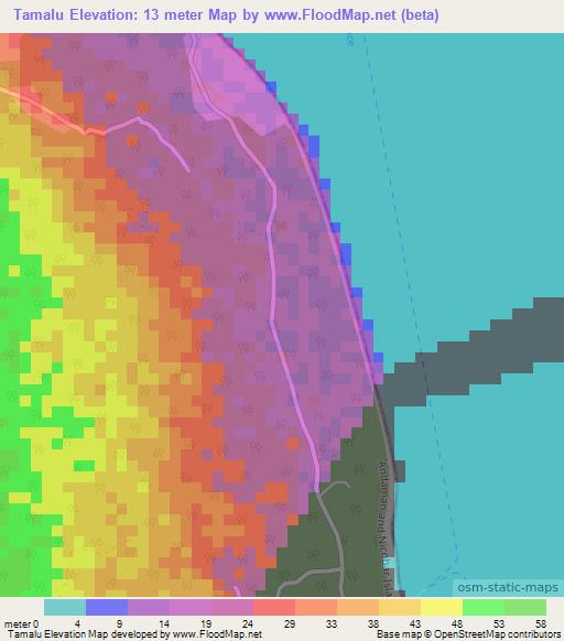 Tamalu,India Elevation Map