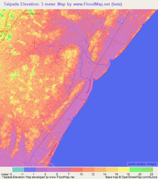 Talpada,India Elevation Map