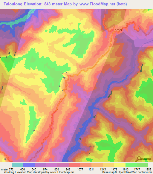 Taloulong,India Elevation Map