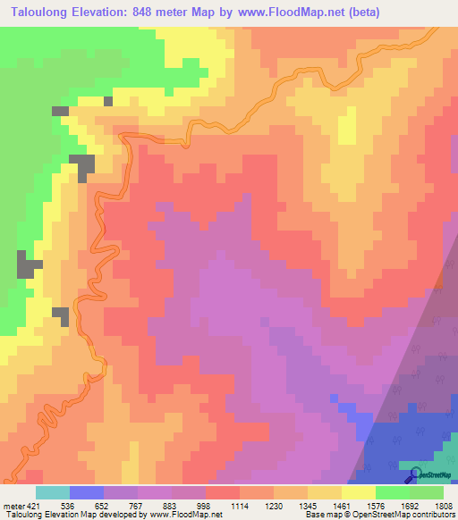 Taloulong,India Elevation Map