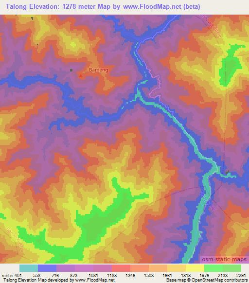 Talong,India Elevation Map