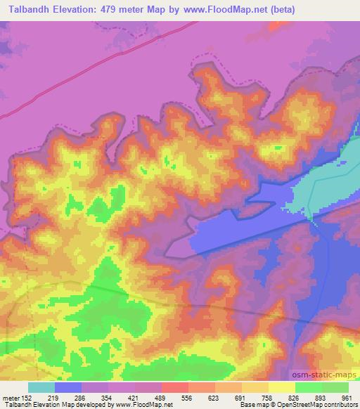 Talbandh,India Elevation Map