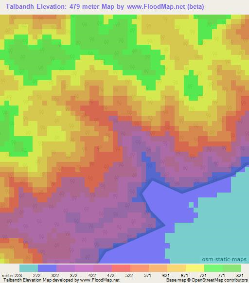 Talbandh,India Elevation Map