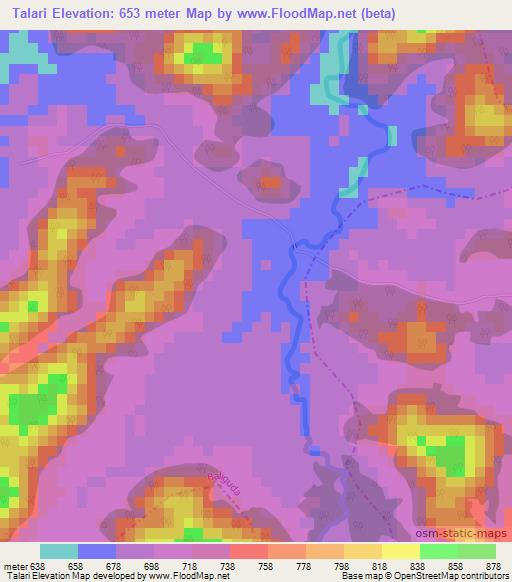 Talari,India Elevation Map