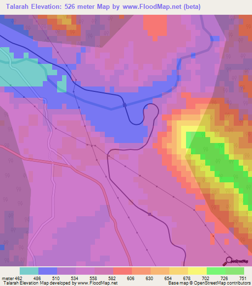 Talarah,India Elevation Map