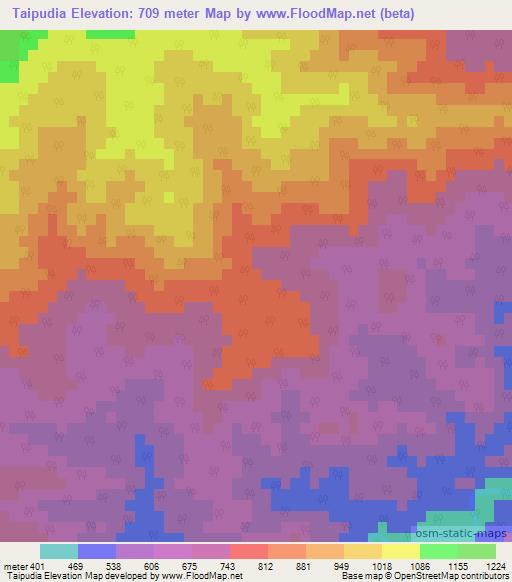 Taipudia,India Elevation Map