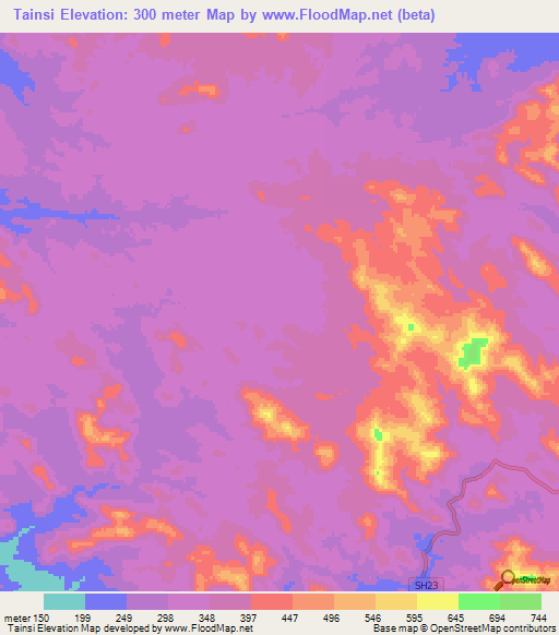 Tainsi,India Elevation Map