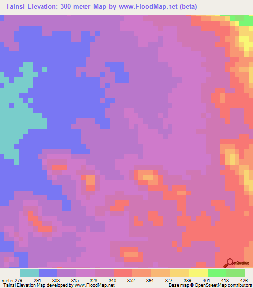 Tainsi,India Elevation Map
