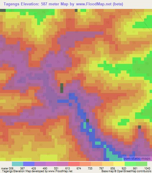 Tagengs,India Elevation Map