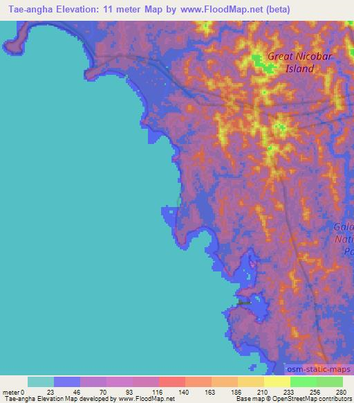 Tae-angha,India Elevation Map