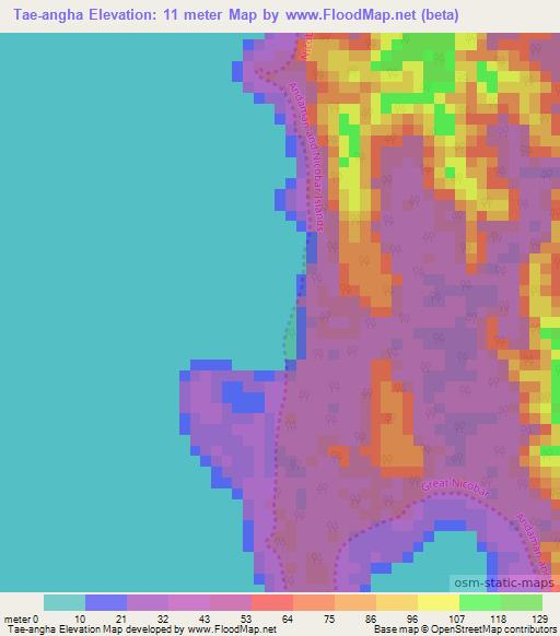 Tae-angha,India Elevation Map