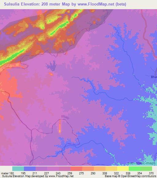 Sulsulia,India Elevation Map