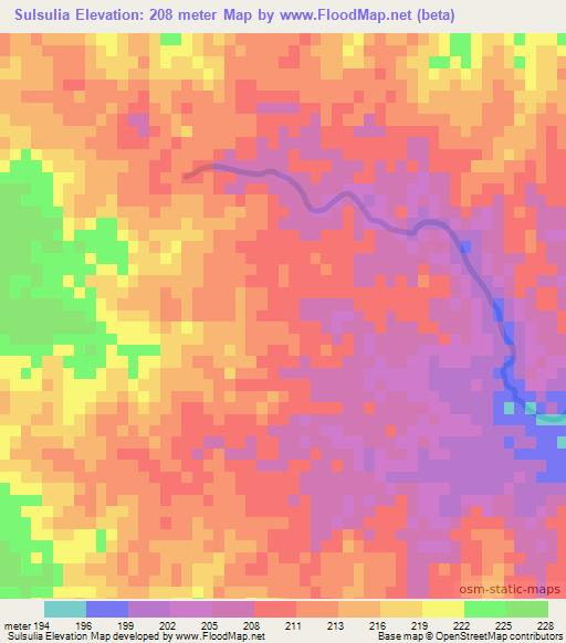 Sulsulia,India Elevation Map