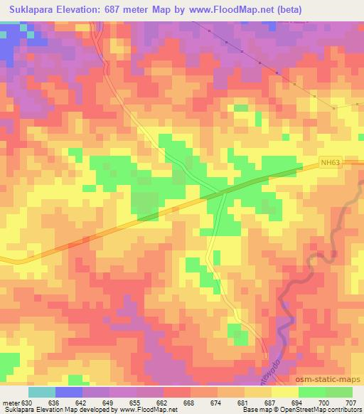 Suklapara,India Elevation Map