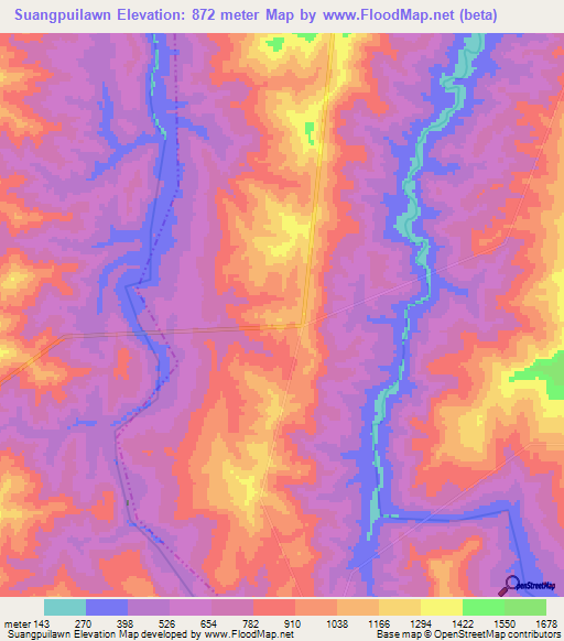 Suangpuilawn,India Elevation Map