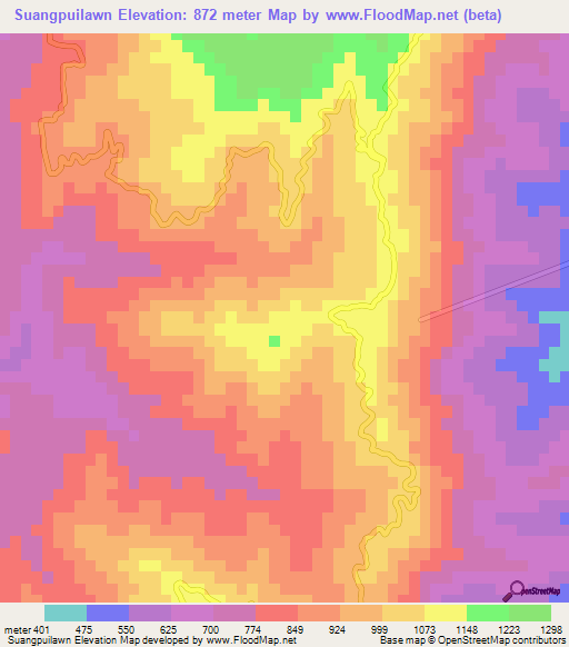 Suangpuilawn,India Elevation Map
