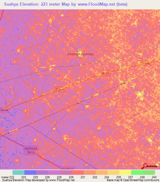 Suahya,India Elevation Map