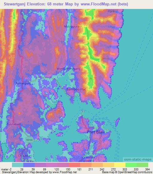 Stewartganj,India Elevation Map