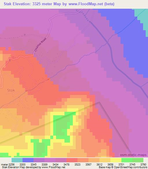 Stak,India Elevation Map