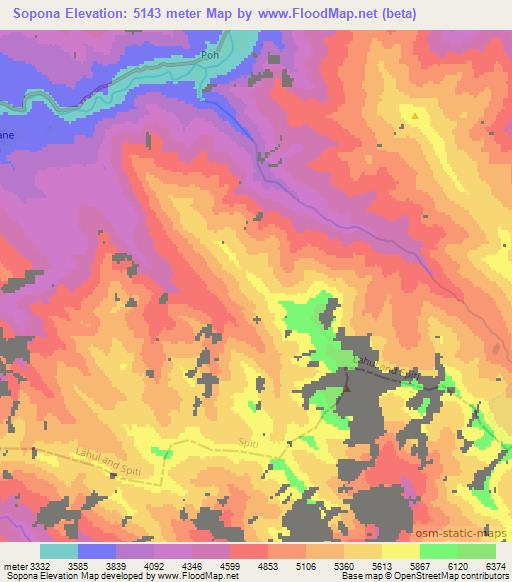 Sopona,India Elevation Map