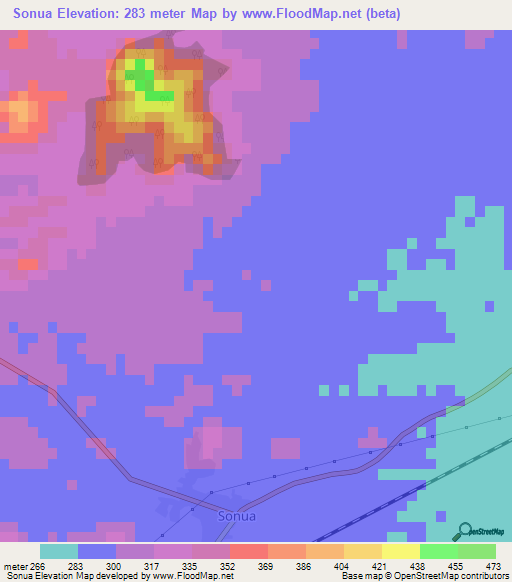 Sonua,India Elevation Map