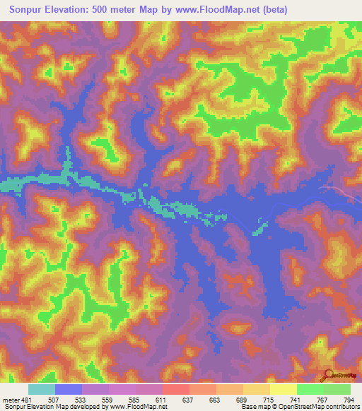 Sonpur,India Elevation Map