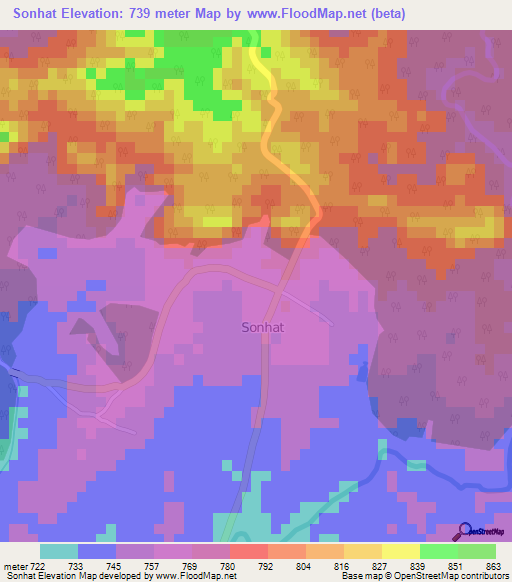 Sonhat,India Elevation Map