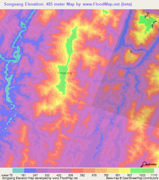 Songsang,India Elevation Map
