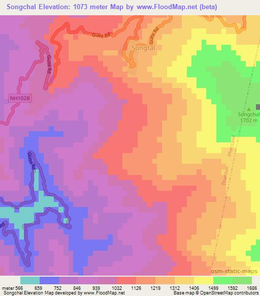 Songchal,India Elevation Map