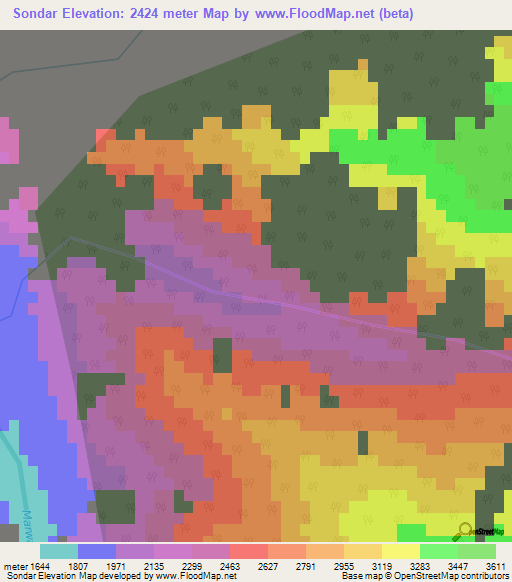 Sondar,India Elevation Map