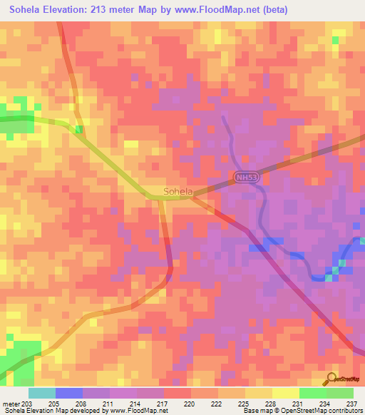 Sohela,India Elevation Map