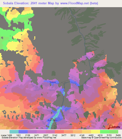 Sobala,India Elevation Map