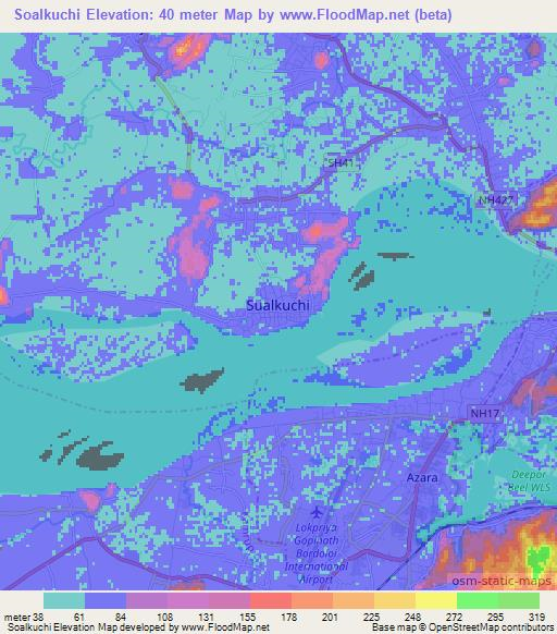 Soalkuchi,India Elevation Map