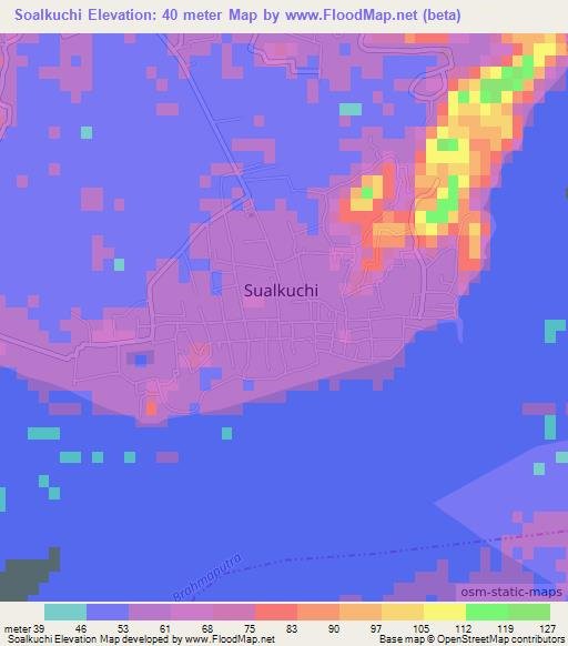 Soalkuchi,India Elevation Map