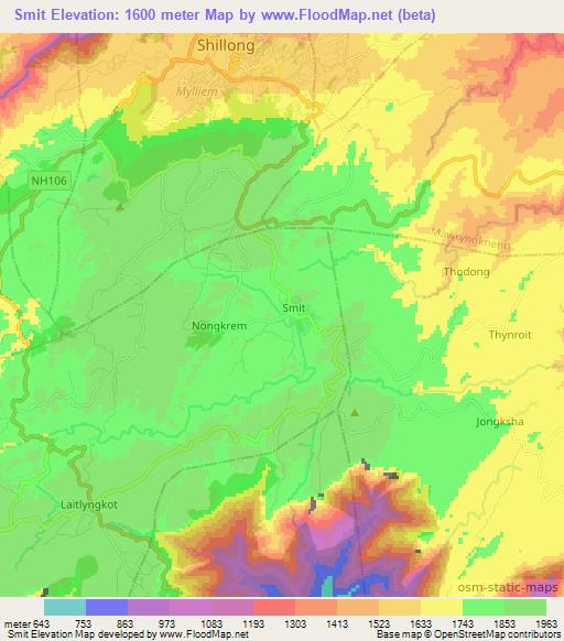 Smit,India Elevation Map