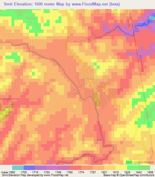 Smit,India Elevation Map