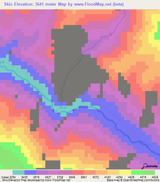 Skio,India Elevation Map