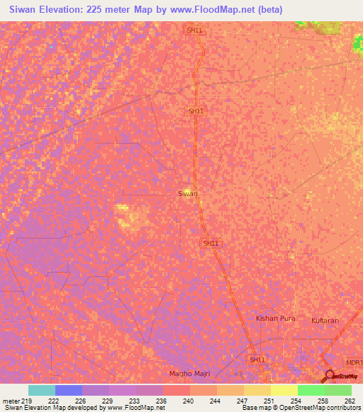 Siwan,India Elevation Map