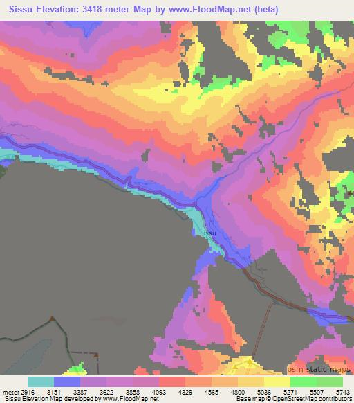 Sissu,India Elevation Map