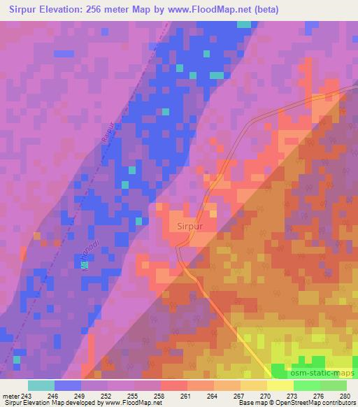 Sirpur,India Elevation Map