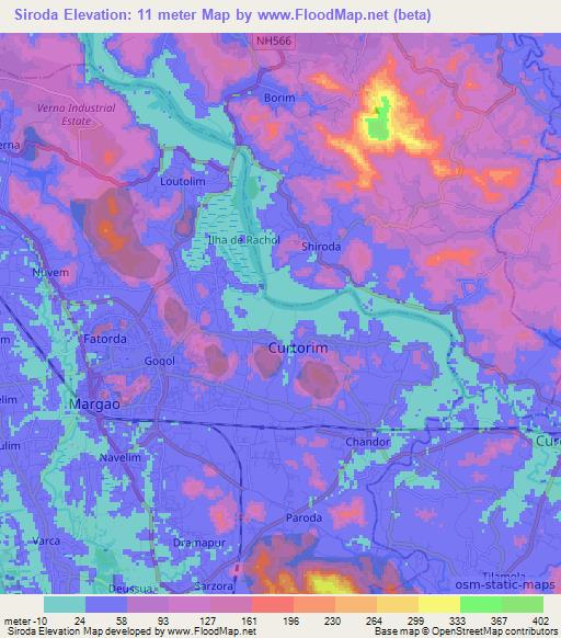 Siroda,India Elevation Map