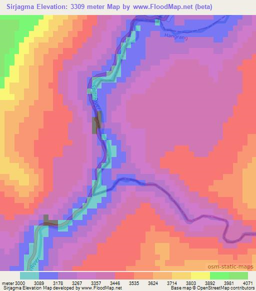 Sirjagma,India Elevation Map