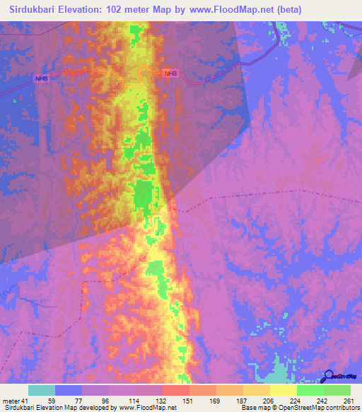 Sirdukbari,India Elevation Map