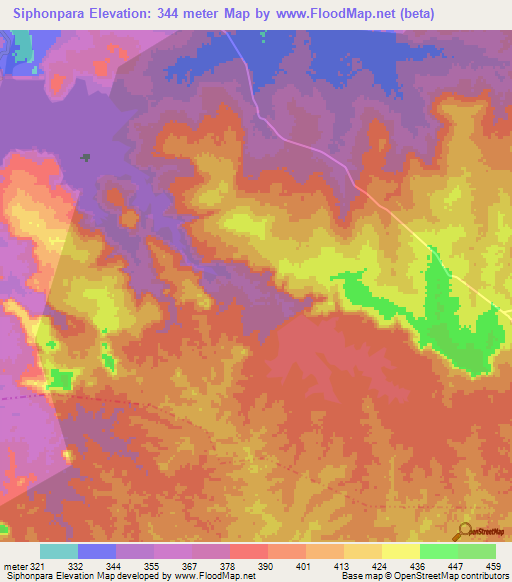 Siphonpara,India Elevation Map