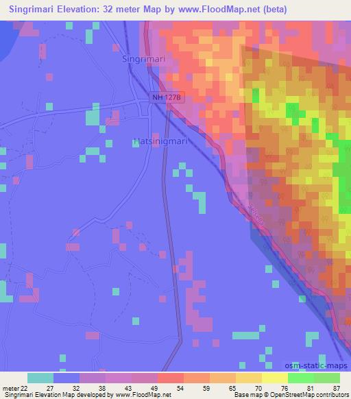 Singrimari,India Elevation Map
