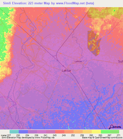 Simli,India Elevation Map