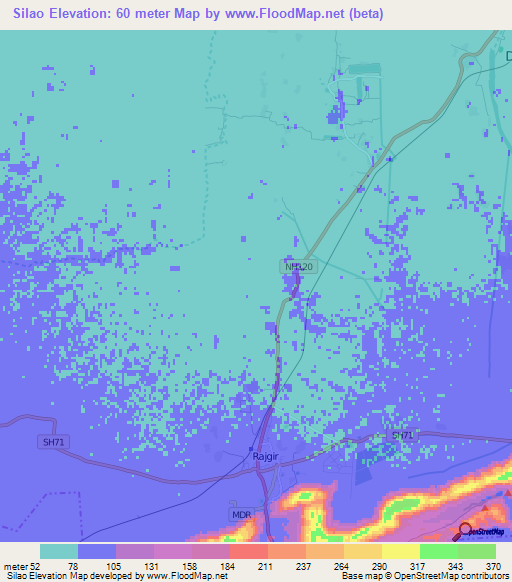Silao,India Elevation Map