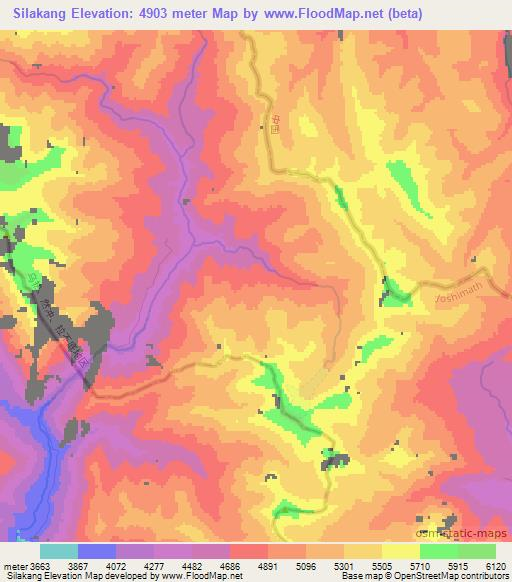 Silakang,India Elevation Map