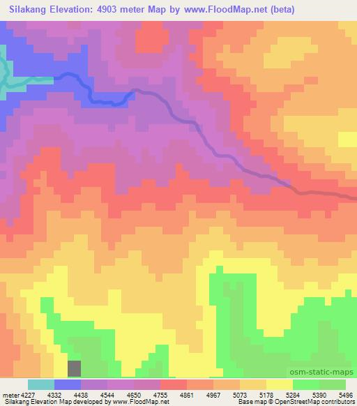 Silakang,India Elevation Map